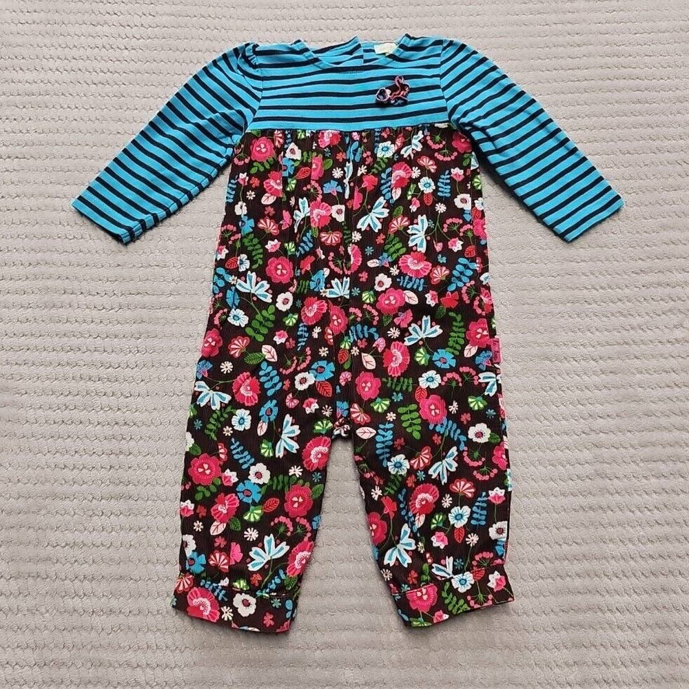 Le Top Corduroy Outfit Girls 9 Months Floral Print & Stripes